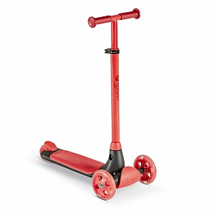 Самокат YVolution Y Glider Kiwi красный LED-подсветка (YVolution, 101258)